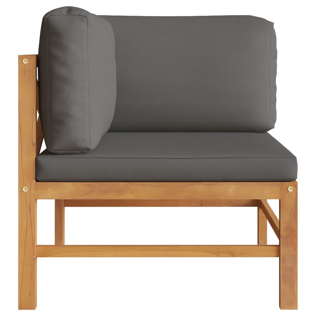 vidaXL 2-tlg. Garten-Lounge-Set mit Kissen Auflagen Teakholz