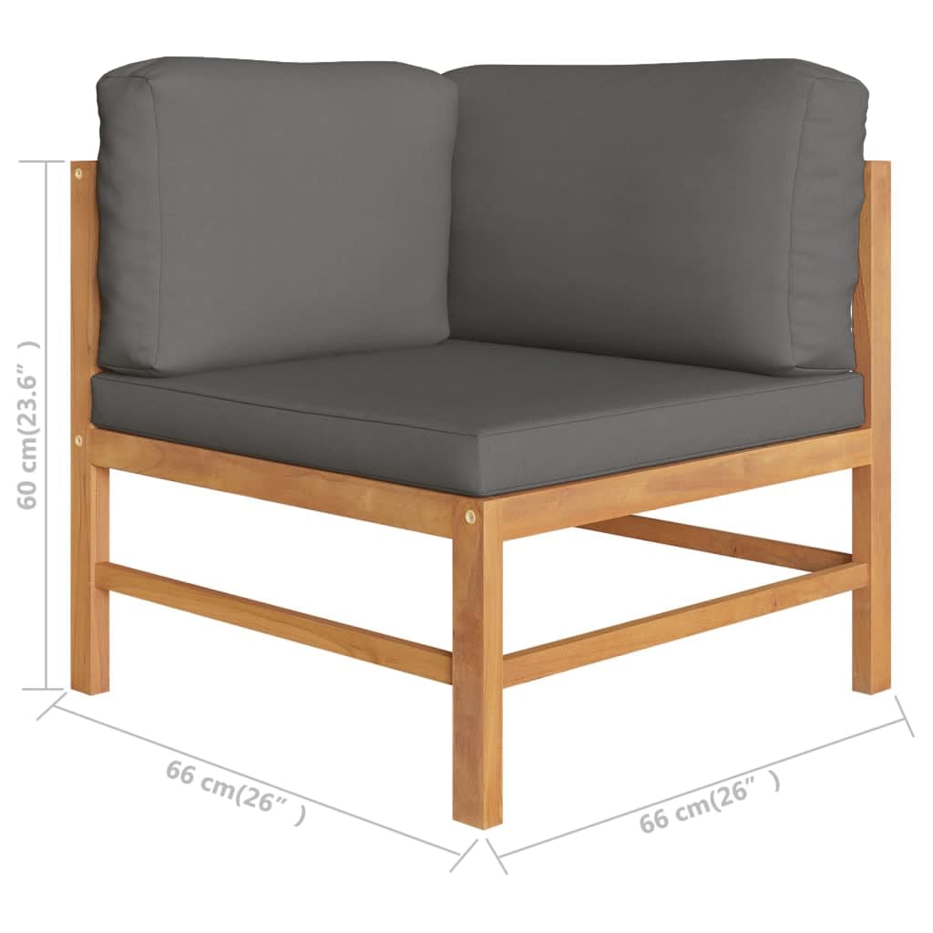 vidaXL 2-tlg. Garten-Lounge-Set mit Kissen Auflagen Teakholz