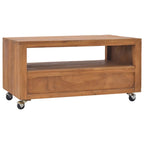 vidaXL TV-Schrank mit Rollen 80x50x42 cm Teak Massivholz