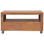 vidaXL TV-Schrank mit Rollen 80x50x42 cm Teak Massivholz