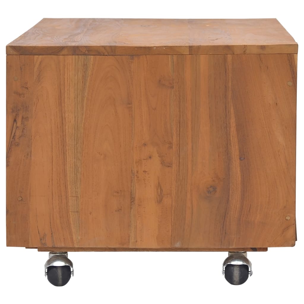 vidaXL TV-Schrank mit Rollen 80x50x42 cm Teak Massivholz