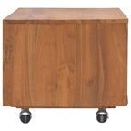 vidaXL TV-Schrank mit Rollen 80x50x42 cm Teak Massivholz
