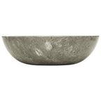 vidaXL Waschbecken Grau Ø40x12 cm Marmor