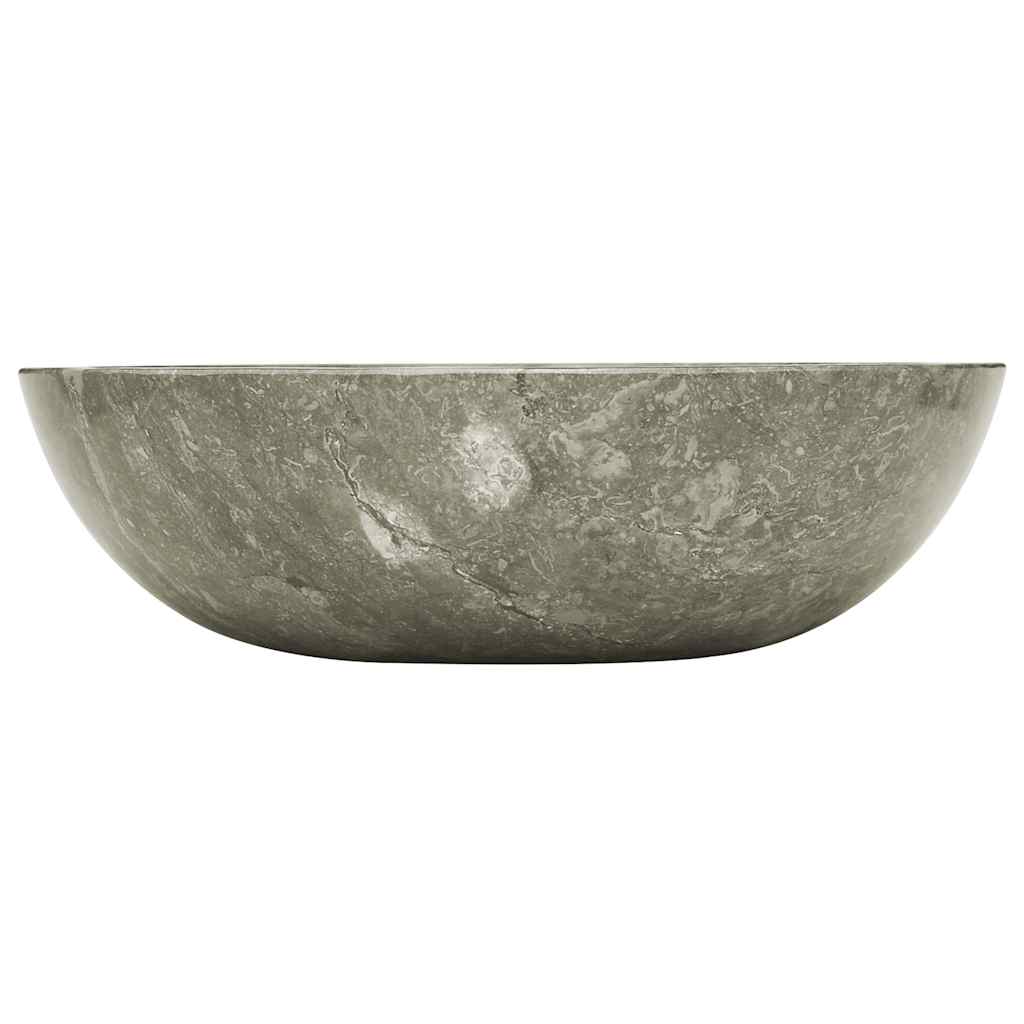 vidaXL Waschbecken Grau Ø40x12 cm Marmor