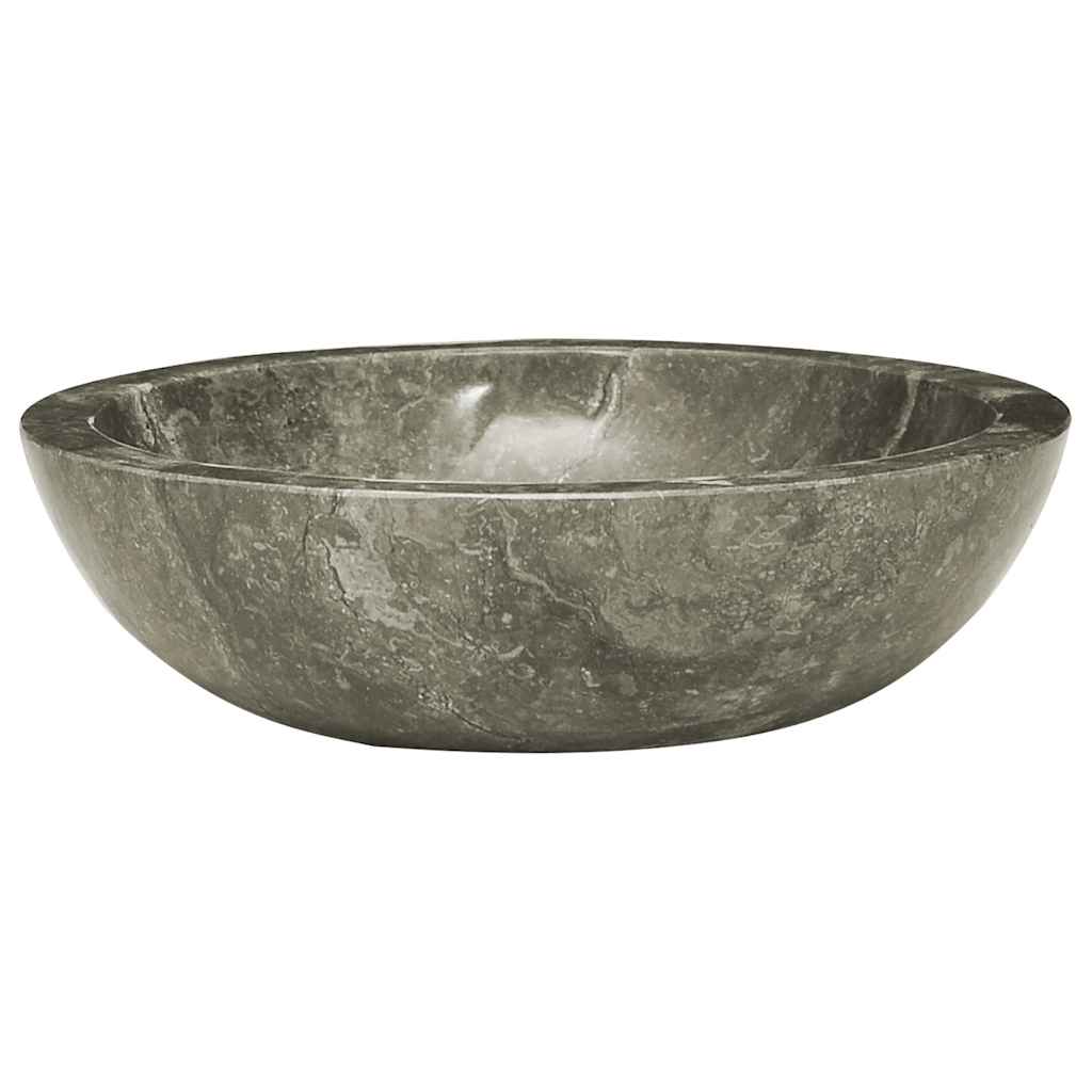 vidaXL Waschbecken Grau Ø40x12 cm Marmor