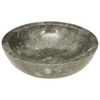 vidaXL Waschbecken Grau Ø40x12 cm Marmor