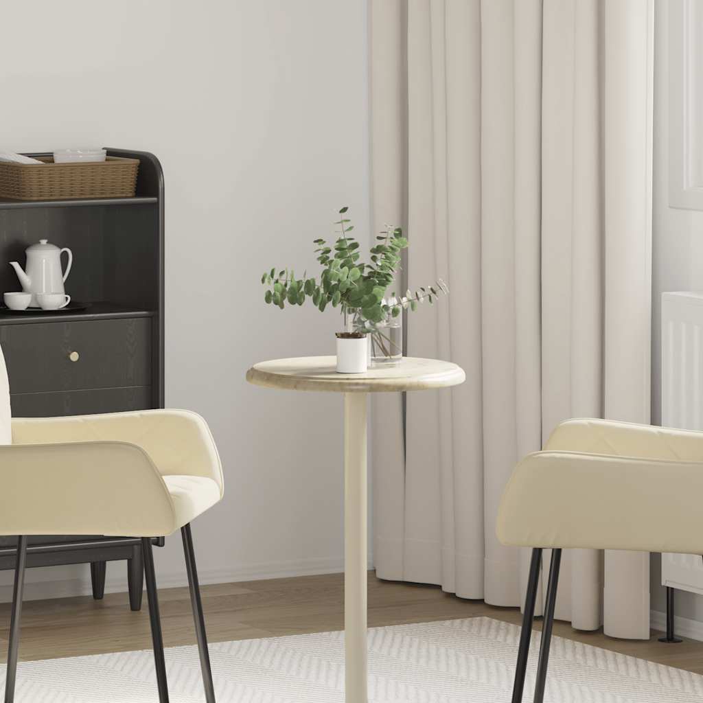 vidaXL Tischplatte Creme Ø40x2,5 cm Marmor