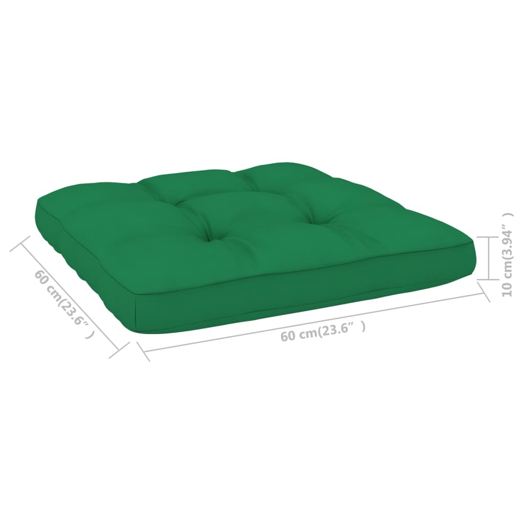 vidaXL Gartenstuhl mit Grünen Kissen Imprägniertes Kiefernholz