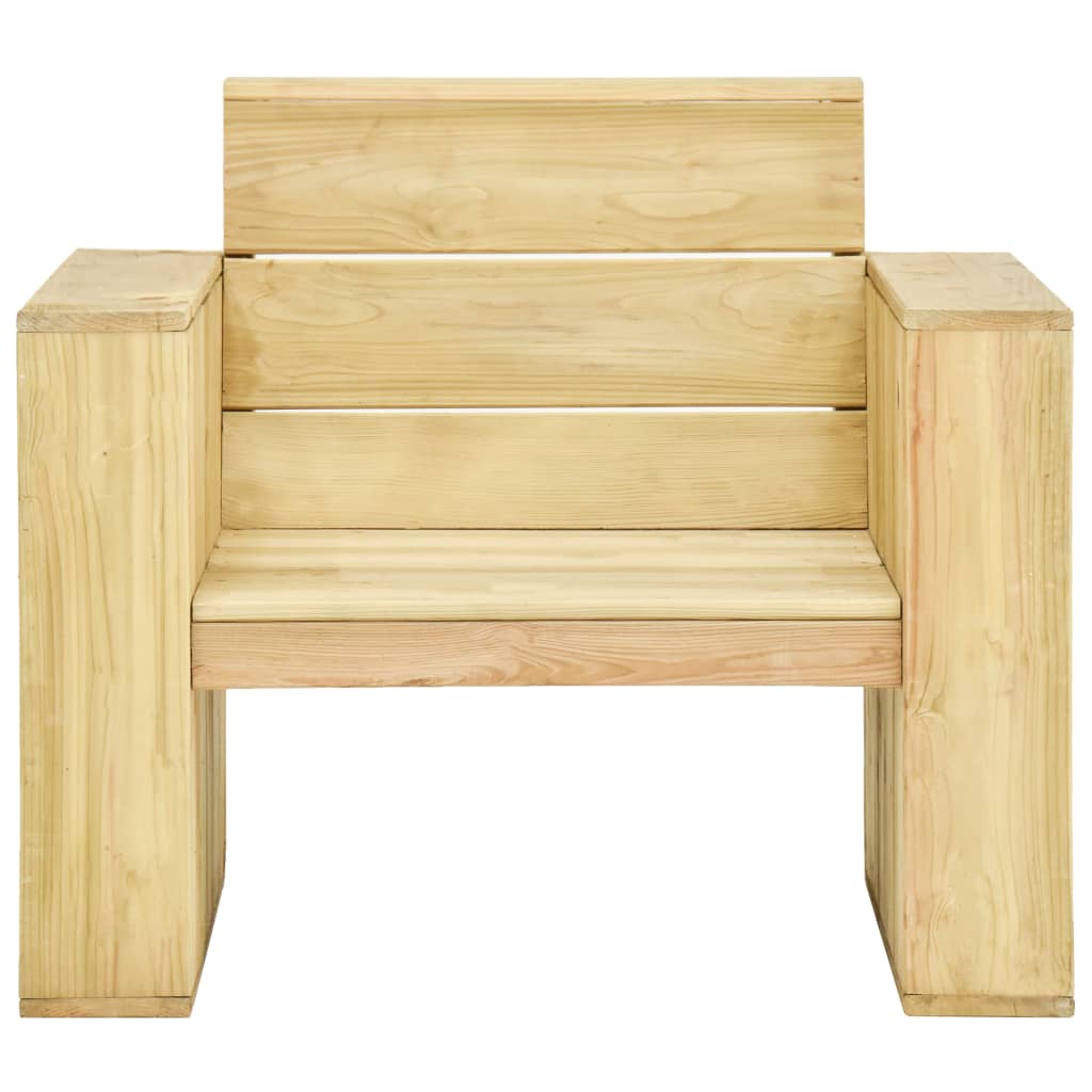 vidaXL Gartenstuhl mit Blattmuster Kissen Imprägniertes Kiefernholz