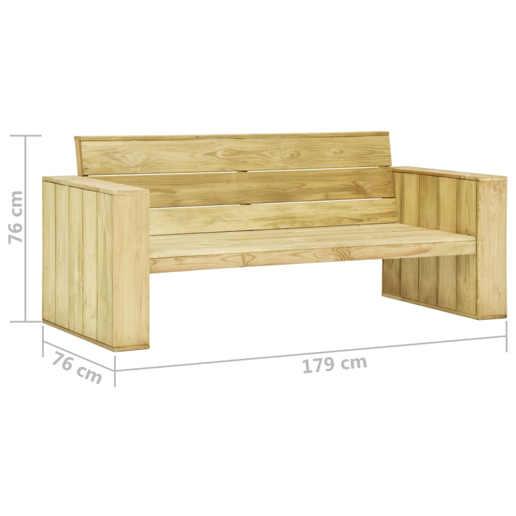 vidaXL Gartenbank mit Grauen Kissen 179 cm Kiefernholz Imprägniert