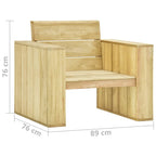 vidaXL Gartenstühle 2 Stk. mit Grauen Kissen Kiefer Imprägniert