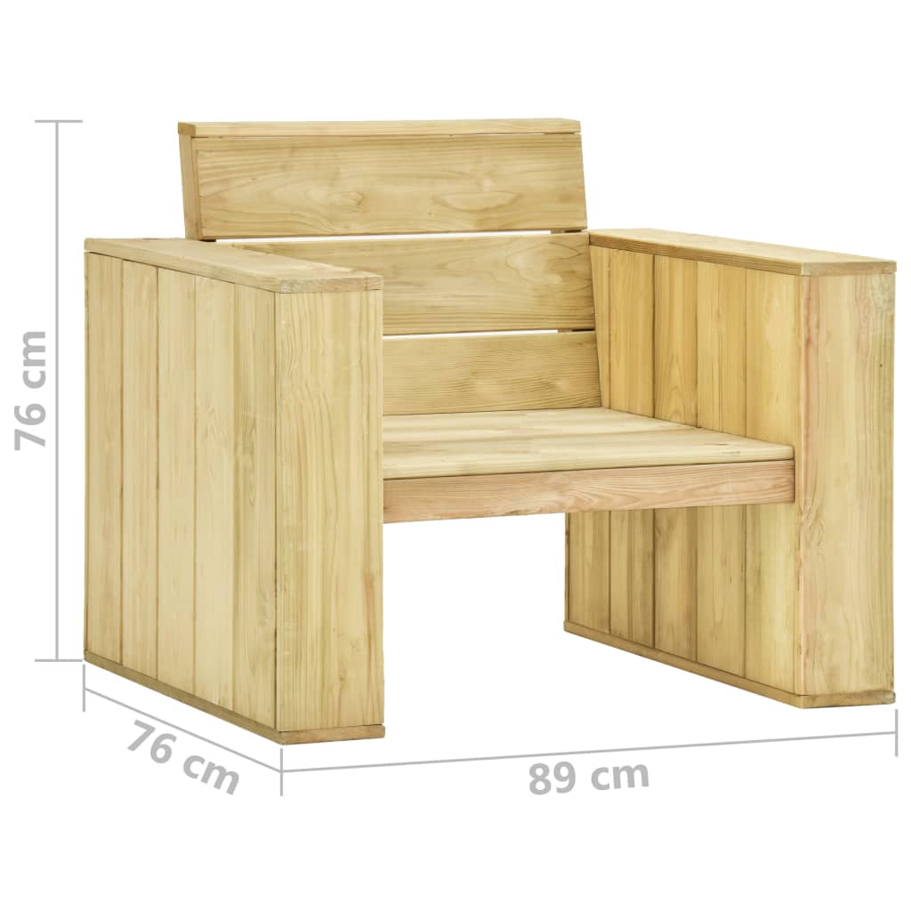 vidaXL Gartenstühle 2 Stk. mit Weinroten Kissen Kiefer Imprägniert