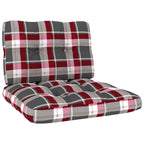 vidaXL Gartenstühle 2 Stk. Kissen mit Tartan-Muster Kiefernholz