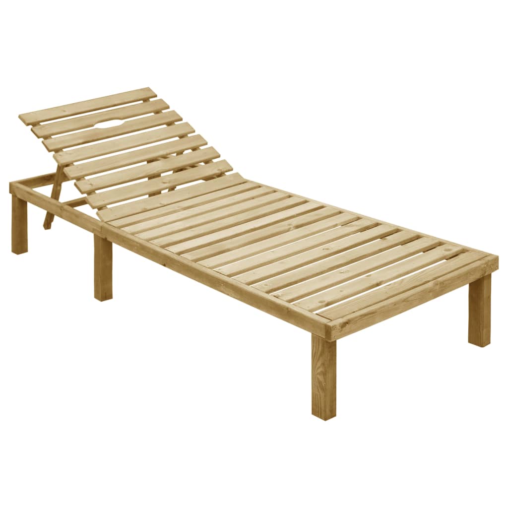 vidaXL Sonnenliege mit Hellgrüner Auflage Imprägniertes Kiefernholz