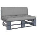 vidaXL Outdoor-Mittelsofa Paletten Imprägniertes Kiefernholz Grau