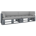 vidaXL 2-Sitzer-Palettensofa mit Kissen Grau Imprägniertes Kiefernholz