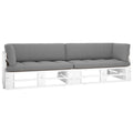 vidaXL 2-Sitzer-Palettensofa Weiß Imprägniertes Kiefernholz