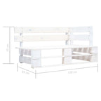 vidaXL 2-Sitzer-Palettensofa Weiß Imprägniertes Kiefernholz