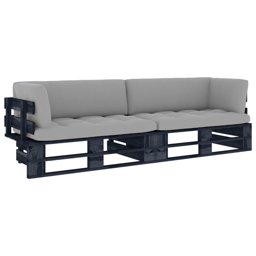 vidaXL 2-Sitzer-Palettensofa Weiß Imprägniertes Kiefernholz