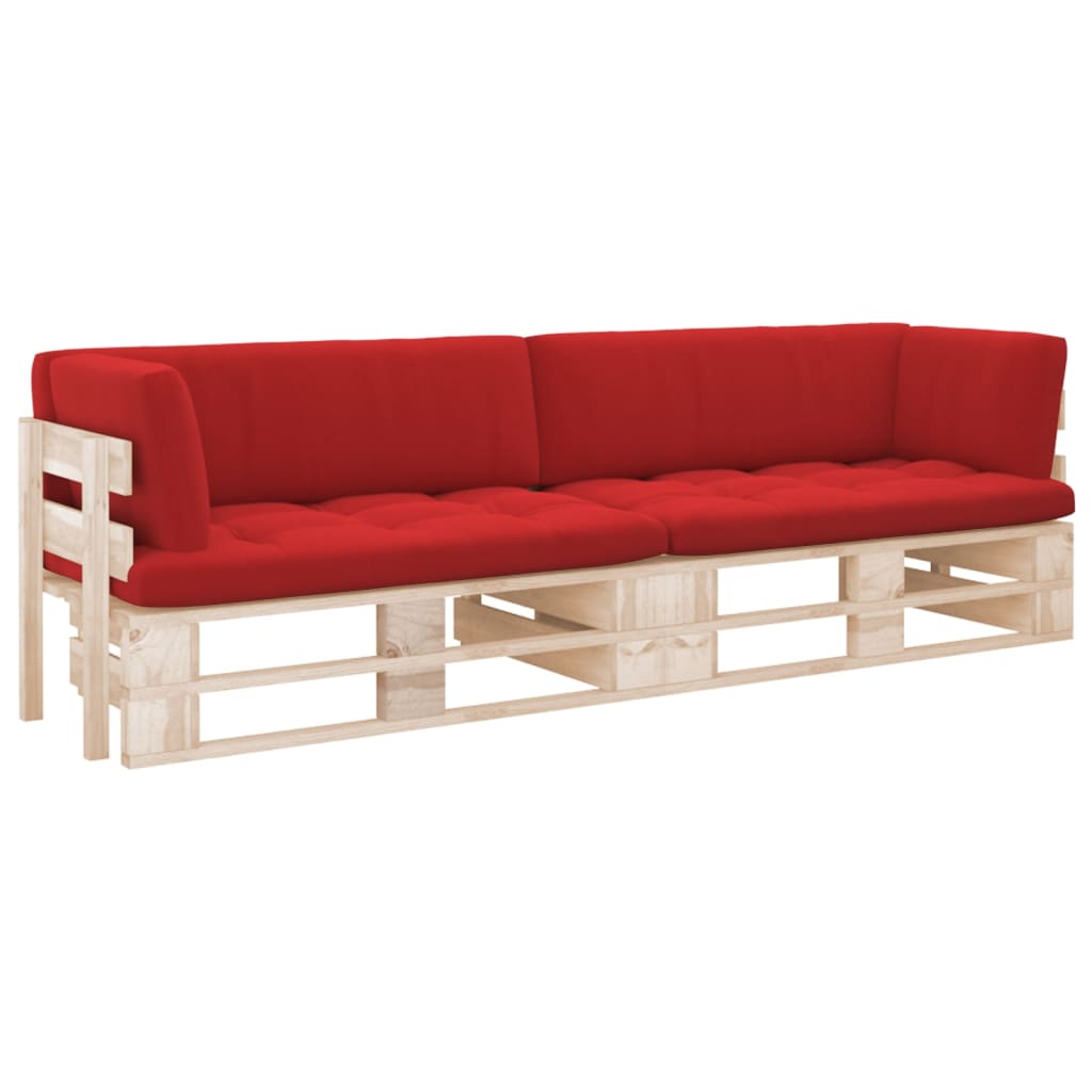 vidaXL 2-Sitzer-Palettensofa mit Kissen Grau Imprägniertes Kiefernholz