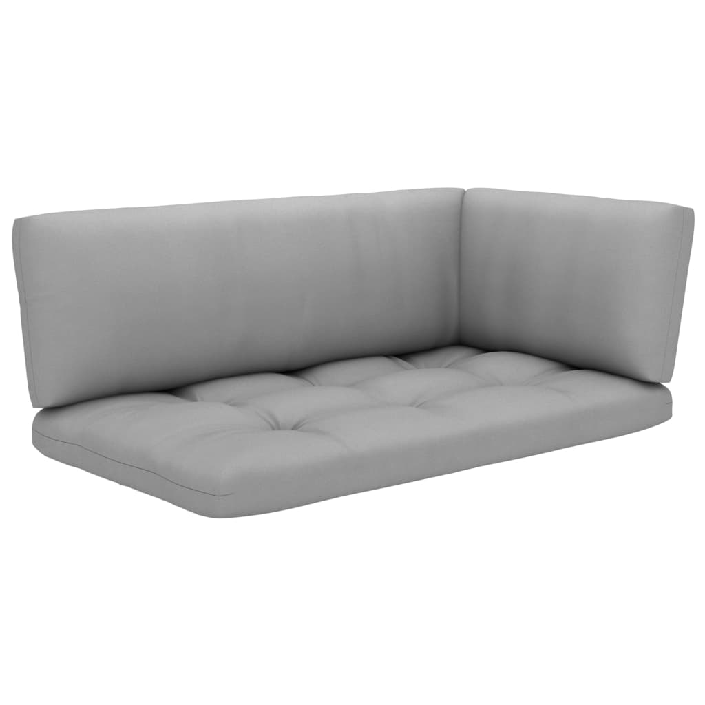vidaXL 4-tlg. Paletten-Lounge-Set Grau Imprägniertes Kiefernholz