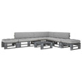 vidaXL 6-tlg. Paletten-Lounge-Set Grau Imprägniertes Kiefernholz