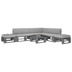 vidaXL 6-tlg. Paletten-Lounge-Set Grau Imprägniertes Kiefernholz