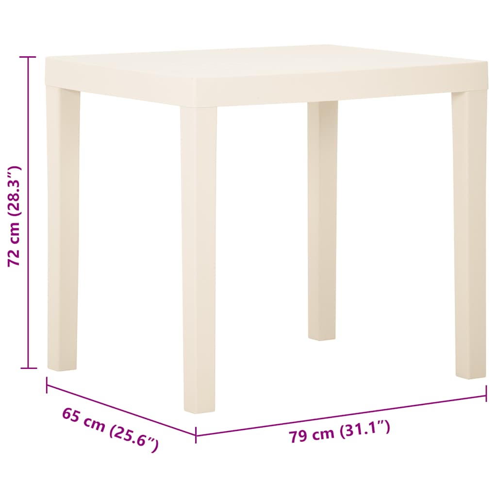 vidaXL Gartentisch Weiß 79x65x72 cm Kunststoff