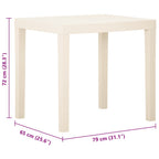 vidaXL Gartentisch Weiß 79x65x72 cm Kunststoff