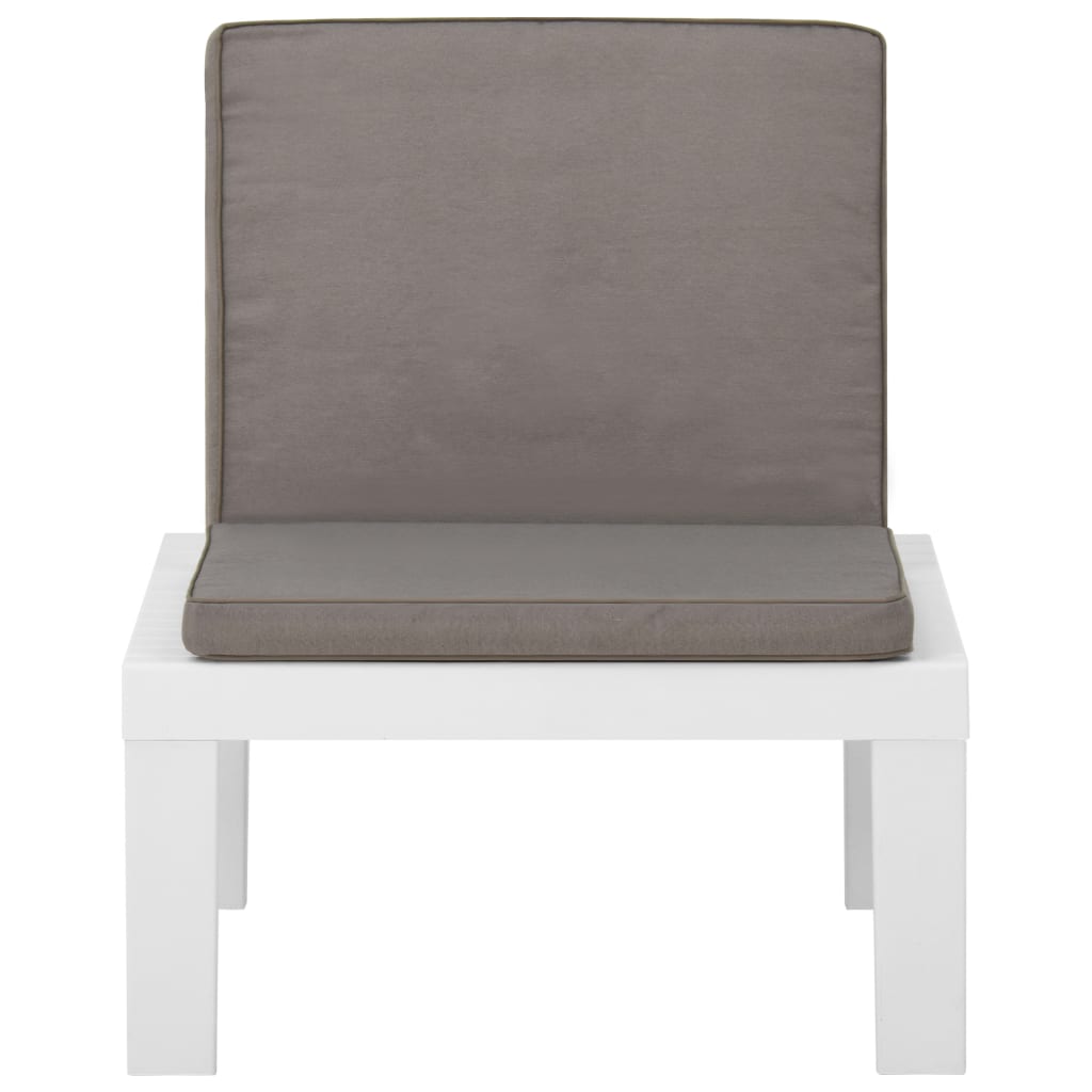 vidaXL Garten-Lounge-Stuhl mit Auflage Kunststoff Weiß