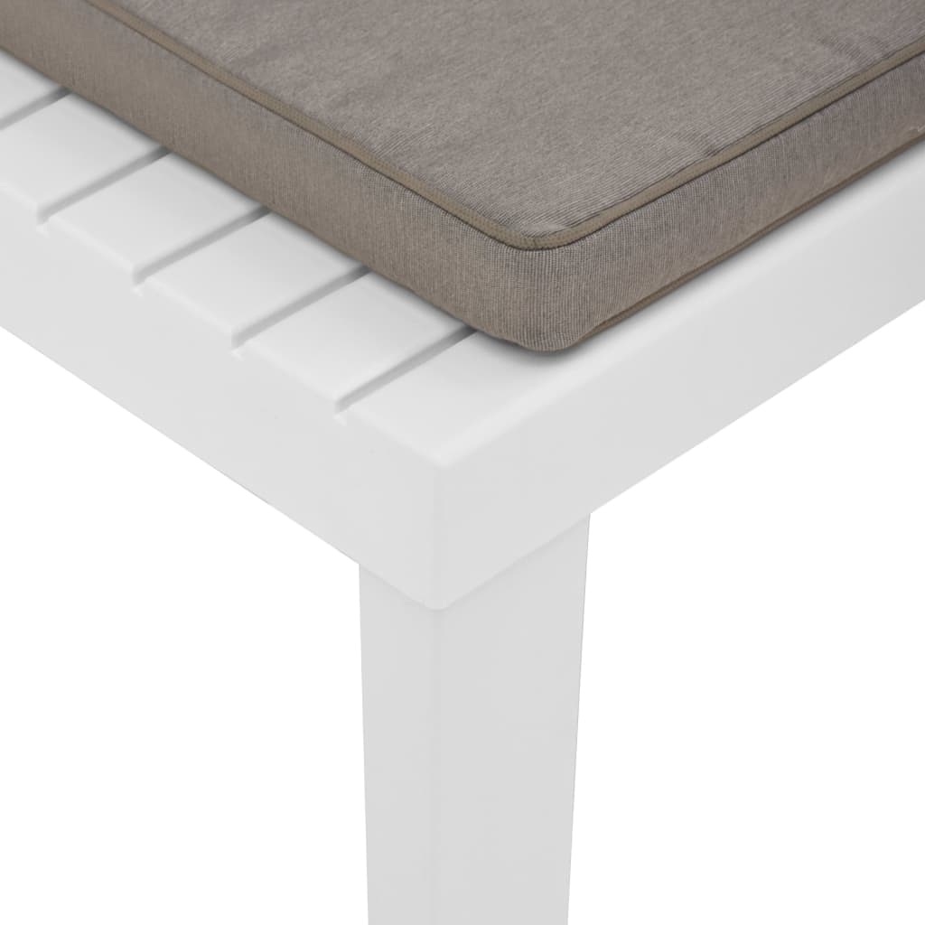 vidaXL Garten-Lounge-Stuhl mit Auflage Kunststoff Weiß