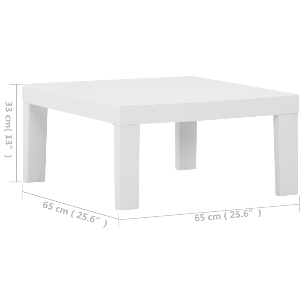 vidaXL Lounge-Gartentisch Kunststoff Weiß