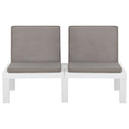 vidaXL 2-tlg. Garten-Lounge-Set mit Auflagen Kunststoff Weiß