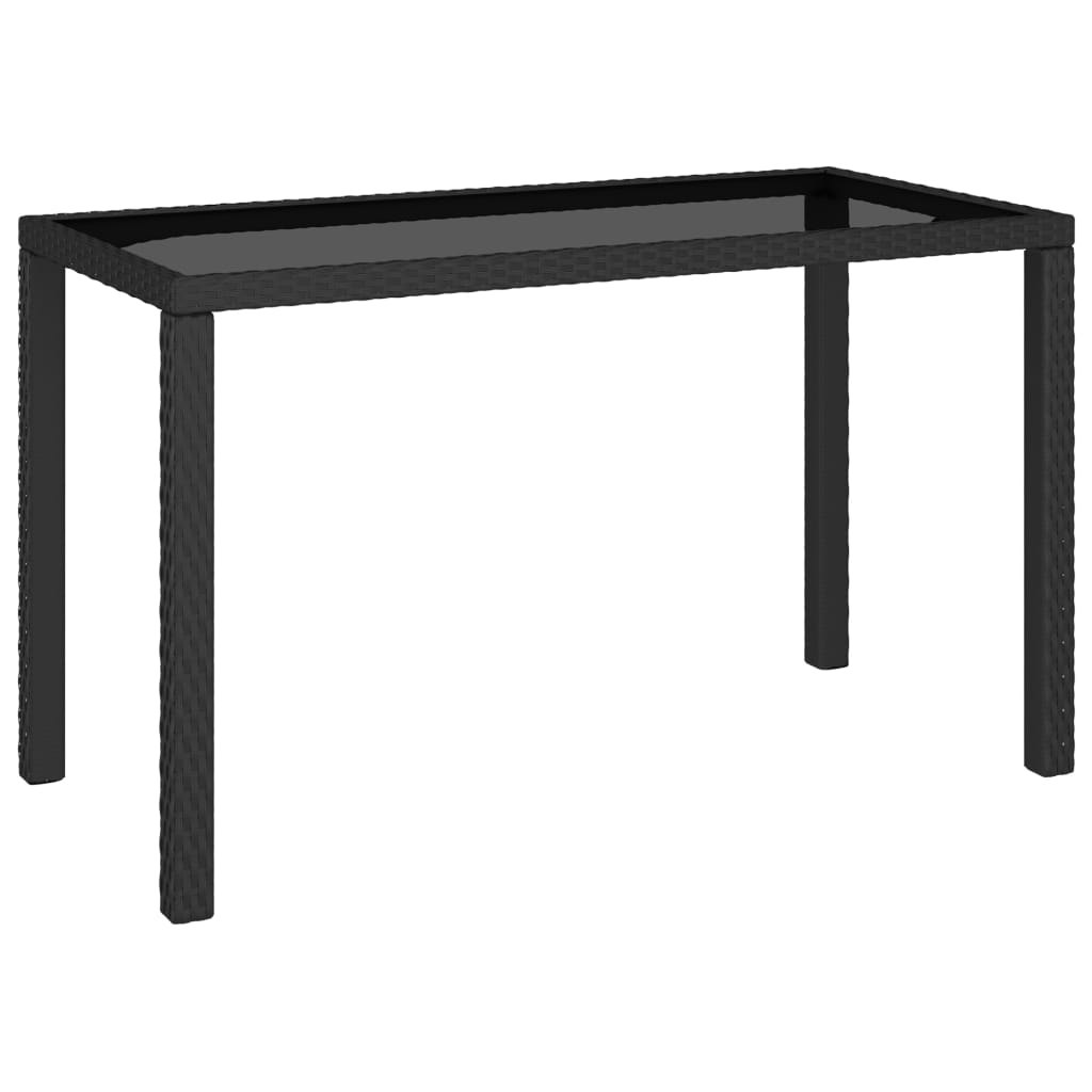 vidaXL 6-tlg. Garten-Essgruppe mit Auflagen Poly Rattan Schwarz