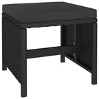vidaXL 6-tlg. Garten-Essgruppe mit Auflagen Poly Rattan Schwarz