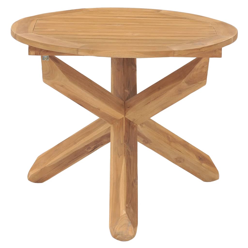 vidaXL Garten-Esstisch Ø90x75 cm Massivholz Teak