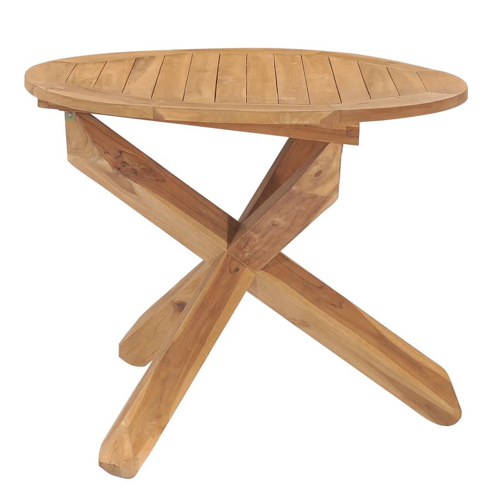 vidaXL Garten-Esstisch Ø90x75 cm Massivholz Teak