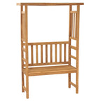 vidaXL Gartenbank mit Pergola 115 cm Massivholz Teak