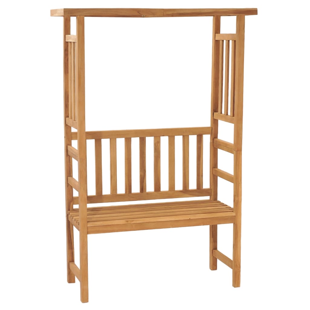 vidaXL Gartenbank mit Pergola 115 cm Massivholz Teak