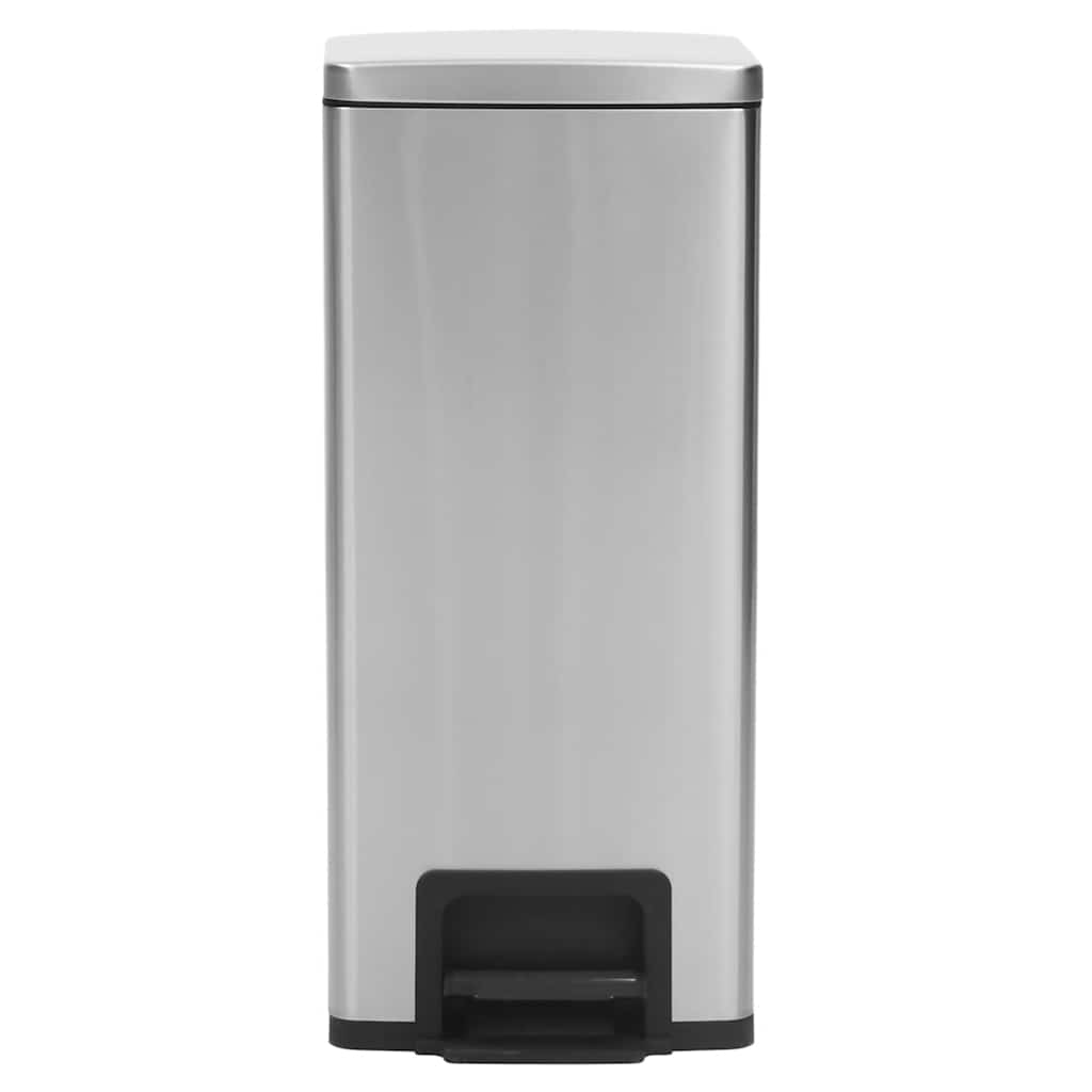vidaXL Mülleimer mit Pedal Anti-Fingerabdruck 30 L Silbern Edelstahl