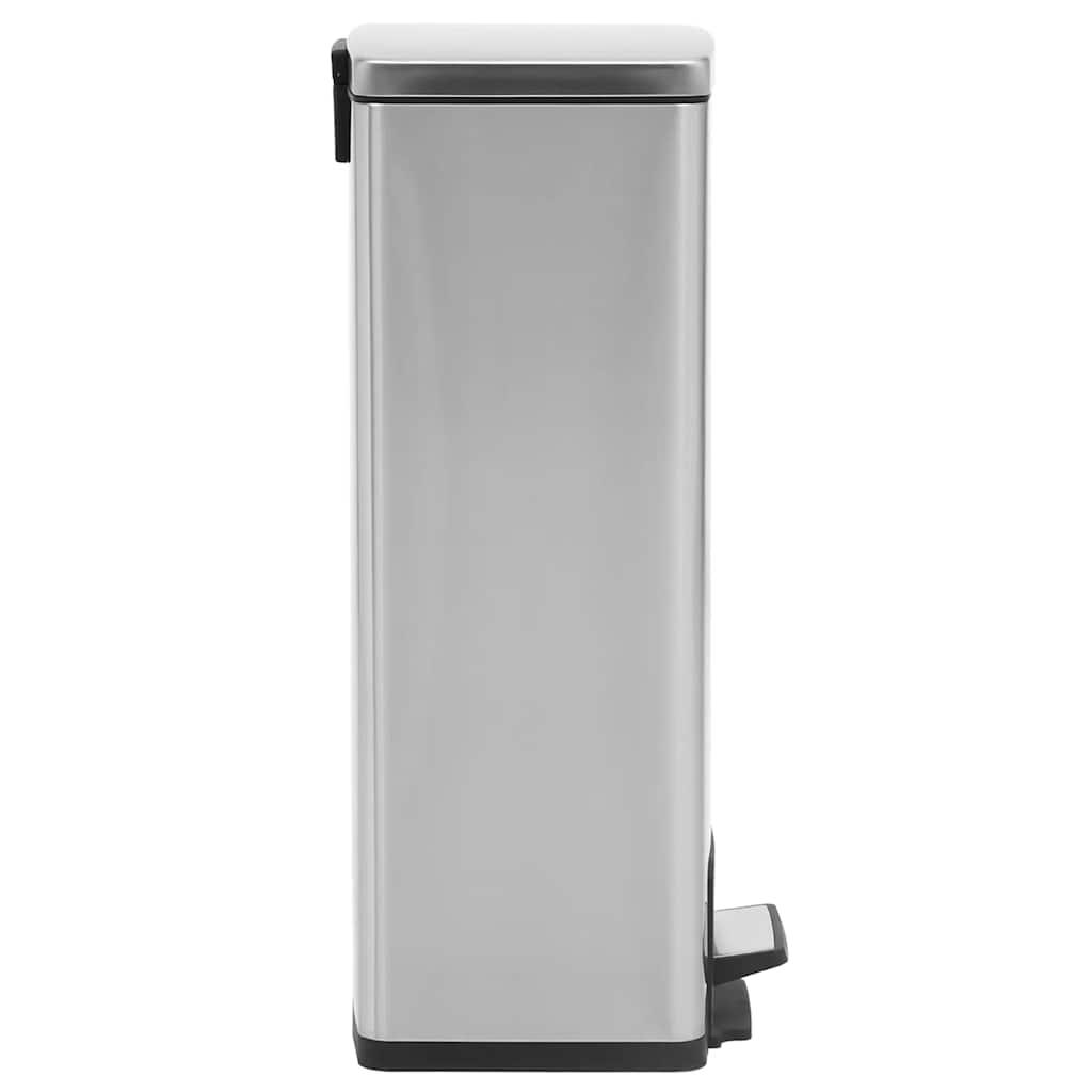 vidaXL Mülleimer mit Pedal Anti-Fingerabdruck 30 L Silbern Edelstahl