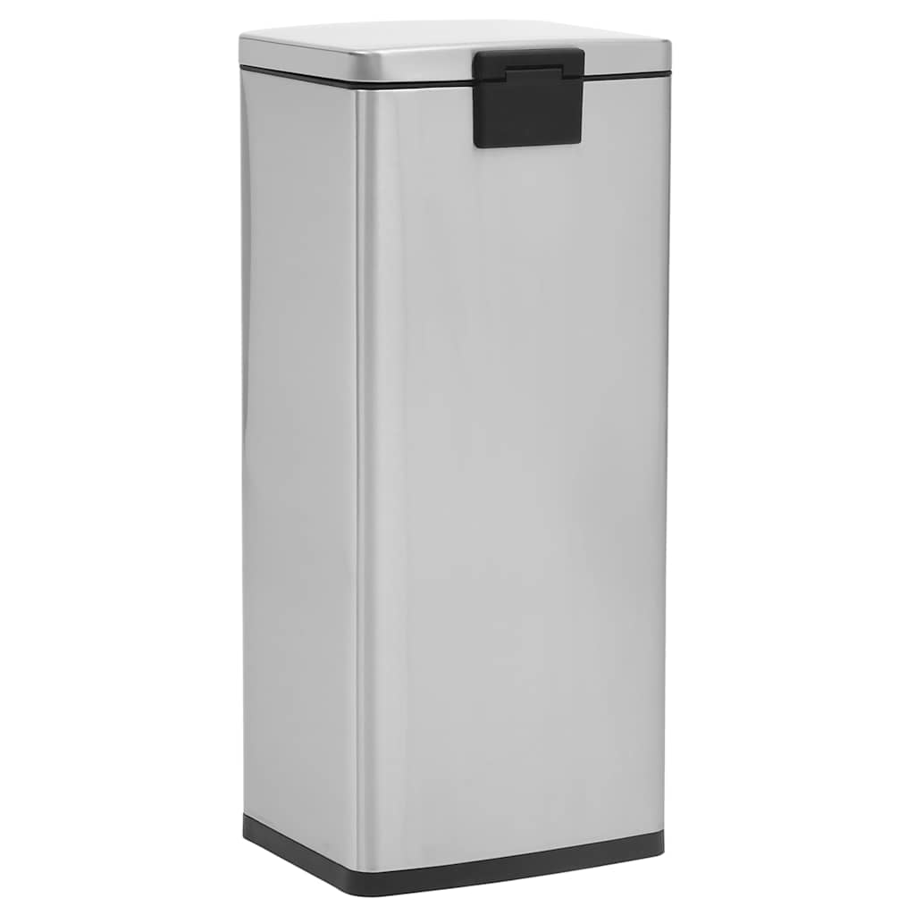 vidaXL Mülleimer mit Pedal Anti-Fingerabdruck 30 L Silbern Edelstahl