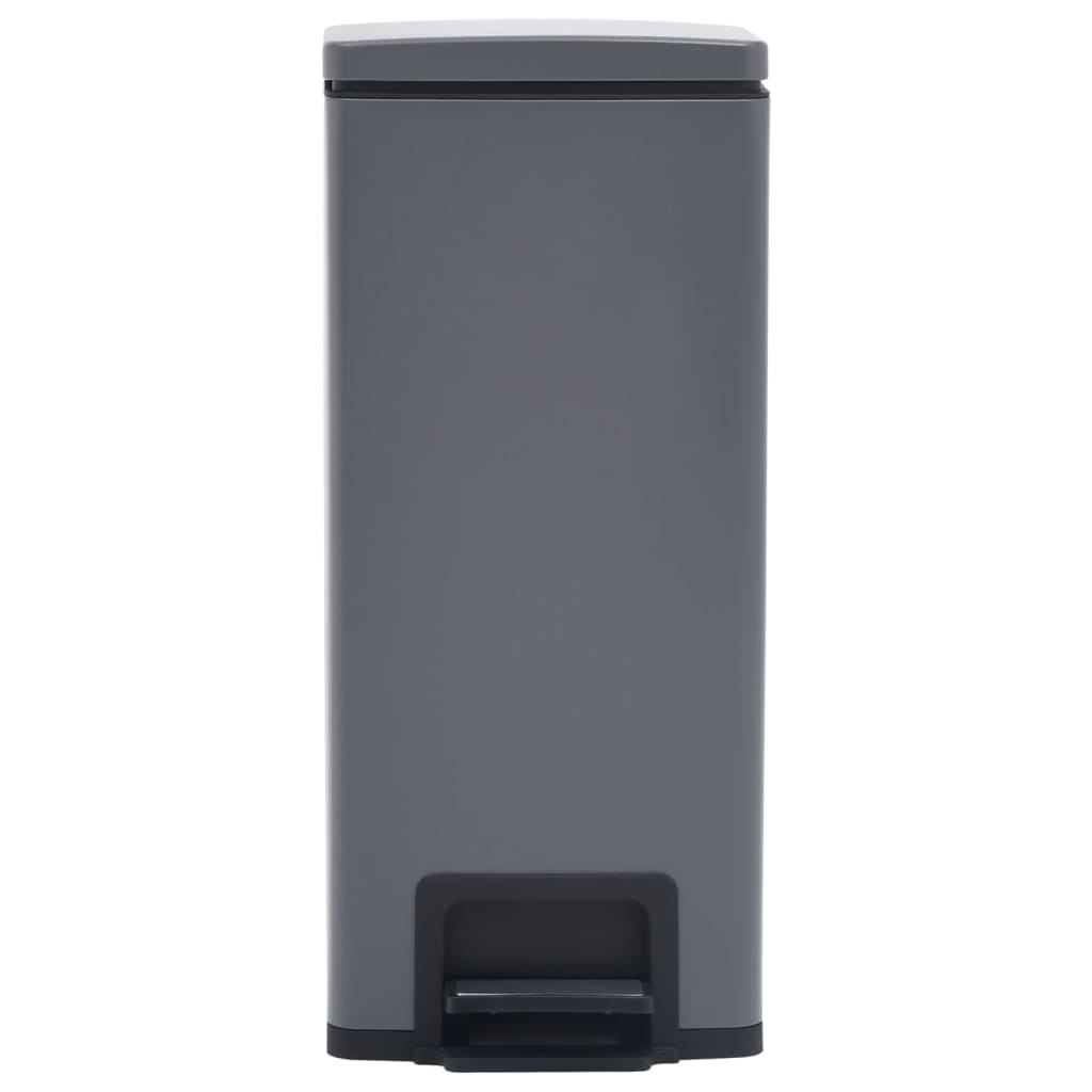 vidaXL Mülleimer mit Pedal Anti-Fingerabdruck 30 L Grau Edelstahl