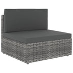 vidaXL 14-tlg. Garten-Lounge-Set mit Kissen Grau Poly Rattan