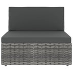 vidaXL 14-tlg. Garten-Lounge-Set mit Kissen Grau Poly Rattan