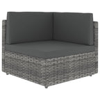 vidaXL 14-tlg. Garten-Lounge-Set mit Kissen Grau Poly Rattan