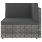 vidaXL 14-tlg. Garten-Lounge-Set mit Kissen Grau Poly Rattan