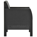vidaXL 3-tlg. Garten-Lounge-Set mit Kissen PP Rattan Anthrazit