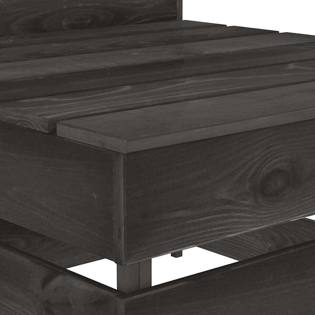vidaXL Garten-Mittelsofa aus Paletten Grau Kiefernholz Imprägniert