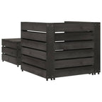 vidaXL 2-tlg. Garten-Paletten-Lounge-Set Kiefernholz Grau Imprägniert